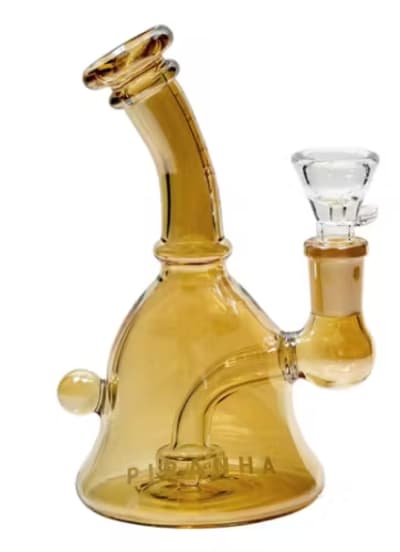 Piranha Glass - 6" Bell Rig w/ Bowl Gold