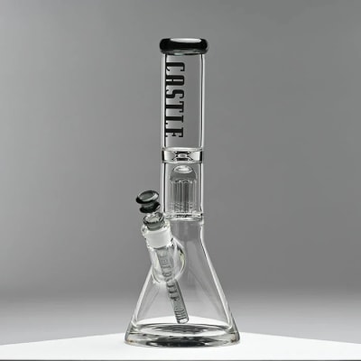 CASTLE - 14" 8 Arm Beaker Bong | Grey