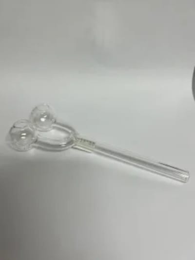 Straight Glass Pipe w/ 2 Round Spoon Bowls
