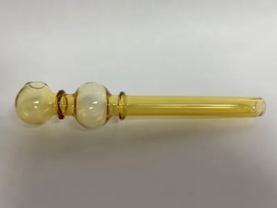 Yellow Straight Pipe w/ Bubble & Round Bubble/Spoon Bowl