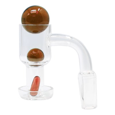 Terpen Vacuum Quartz Male Banger Set 14mm - Terpen Vacuum Quartz Male Banger 14mm - Amber
