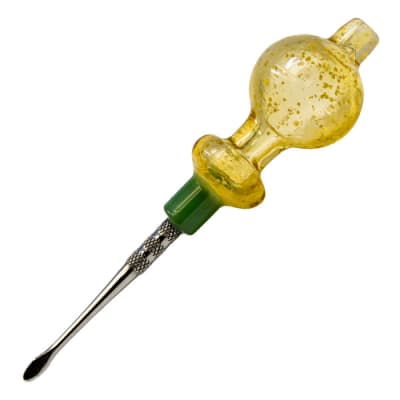 Maple Craft Dab Tools - Yellow Glow In The Dark Dabbing Stick and Carb Cap with Round Scooper