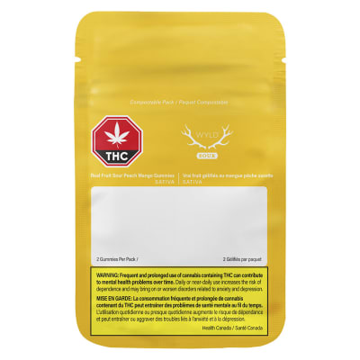 Sour Peach Mango 3:1 CBG:THC Real Fruit Soft Chews - 2x 15mg CBG + 5mg THC Sativa