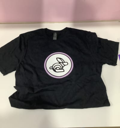 CentreLogo T-Shirt (Black + Purple Logo) - White Rabbit Apparel
