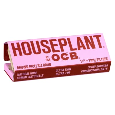 Brown Rice 1 1/4 + Filters- Houseplant by OCB - Brown Rice 1 1/4 + Filters 100 Pack Rolling Papers, Cones and Filters