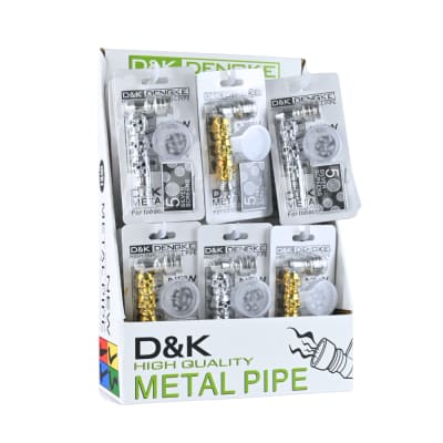 D&K Metallic Skull Pipe Set w- Screens and Grinders