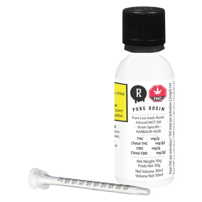 Pure Live Hash Rosin Infused MCT Oil - HARBOUR HAZE - Oils 30m