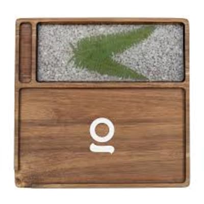 Ongrok - Wood Rolling Tray w/ Multi Stone Finish