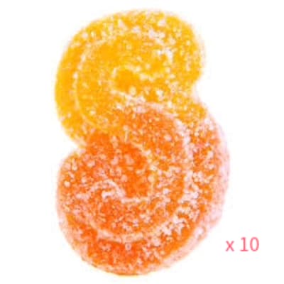 Spinach Multipack Edibles - Fully Blasted Peach Orange 1:1 THC | CBD 10 x (1 x 10mg) Soft Chews
