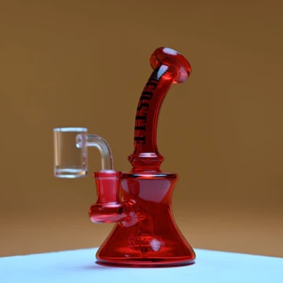 Castle Glass - Mini Electroplated Dab Rig - Red