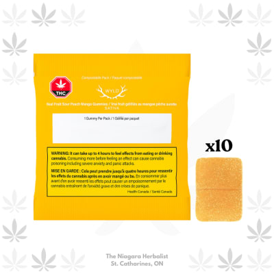 Real Fruit Sour Peach Mango Sativa Gummies 3:1 CBG:THC | 10-pack