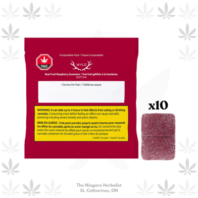 Real Fruit Raspberry SATIVA Gummies | 10 Pack