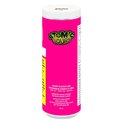 Xmg - ATOMIC SOURS CHERRY BLASTED LIME + 10mg CBG - 355ml