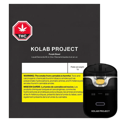 Kolab Project - PURPLE DIESEL Liquid Diamonds Disposable Vape - 1g