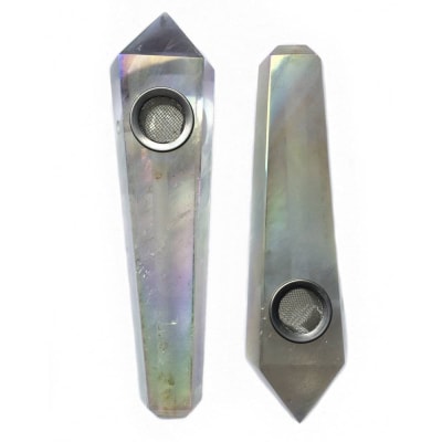 Maple Craft Pipes - Clear Quartz w/ Rainbow Aura Crystal Pipe