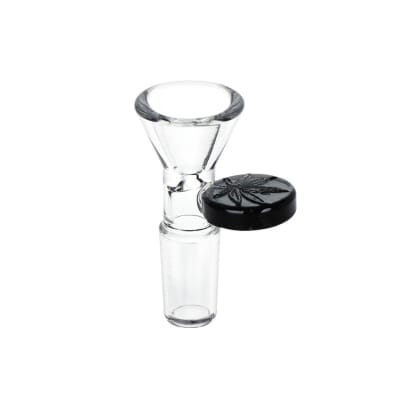 Generic Glass and accessories - Black Herb Slide w/ Embossed Leaf Tab - 14mm Male