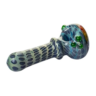 4" glass spoon pipe - Ocean scales