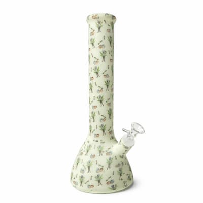 Rick & Friend Silicone Bong 13.7" w/ Glass 14mm Bowl