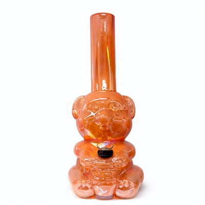 Retro Glass Platinum Metallic Bear Bong 10" - Assorted Colours