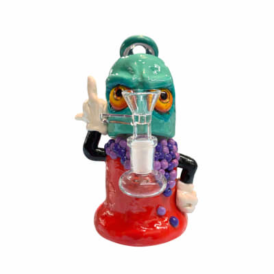 Middle Fingers Up Glass Bong 6.5" w/ 14mm Glass Bowl
