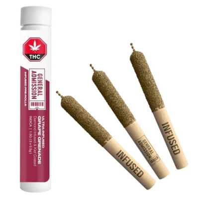 General Admission - GRAPE GRENADE Diamond Infused - 3x0.5g Pre Rolls