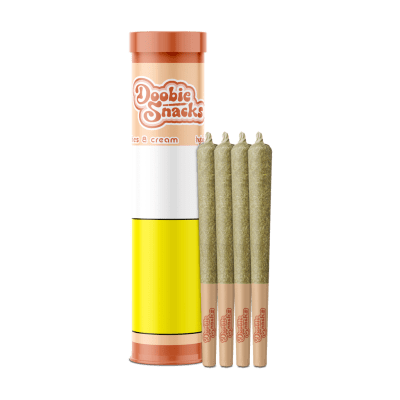 Doobie Snacks - PEACH PLEASE! Terp Infused Hybrid - 4x0.5g Pre Rolls