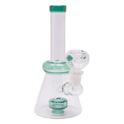Maple Craft 6-7 Inch Glass Bongs - 7 Inches Glass Portable & Timeless Bong - Teal