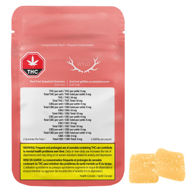 Wyld - GRAPEFRUIT 1:1:1 THC:CBG:CBC - 10x10mg