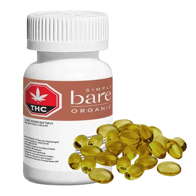 Organic Live Rosin 30 x 10mg THC Softgels