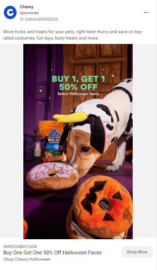 Chewy - Halloween Ad Facebook