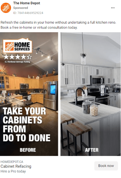 Home Depot - Cabinet Facebook Ad