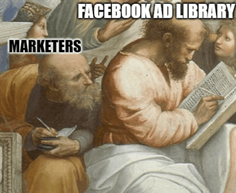 Marketer copying from the Facebook ad library