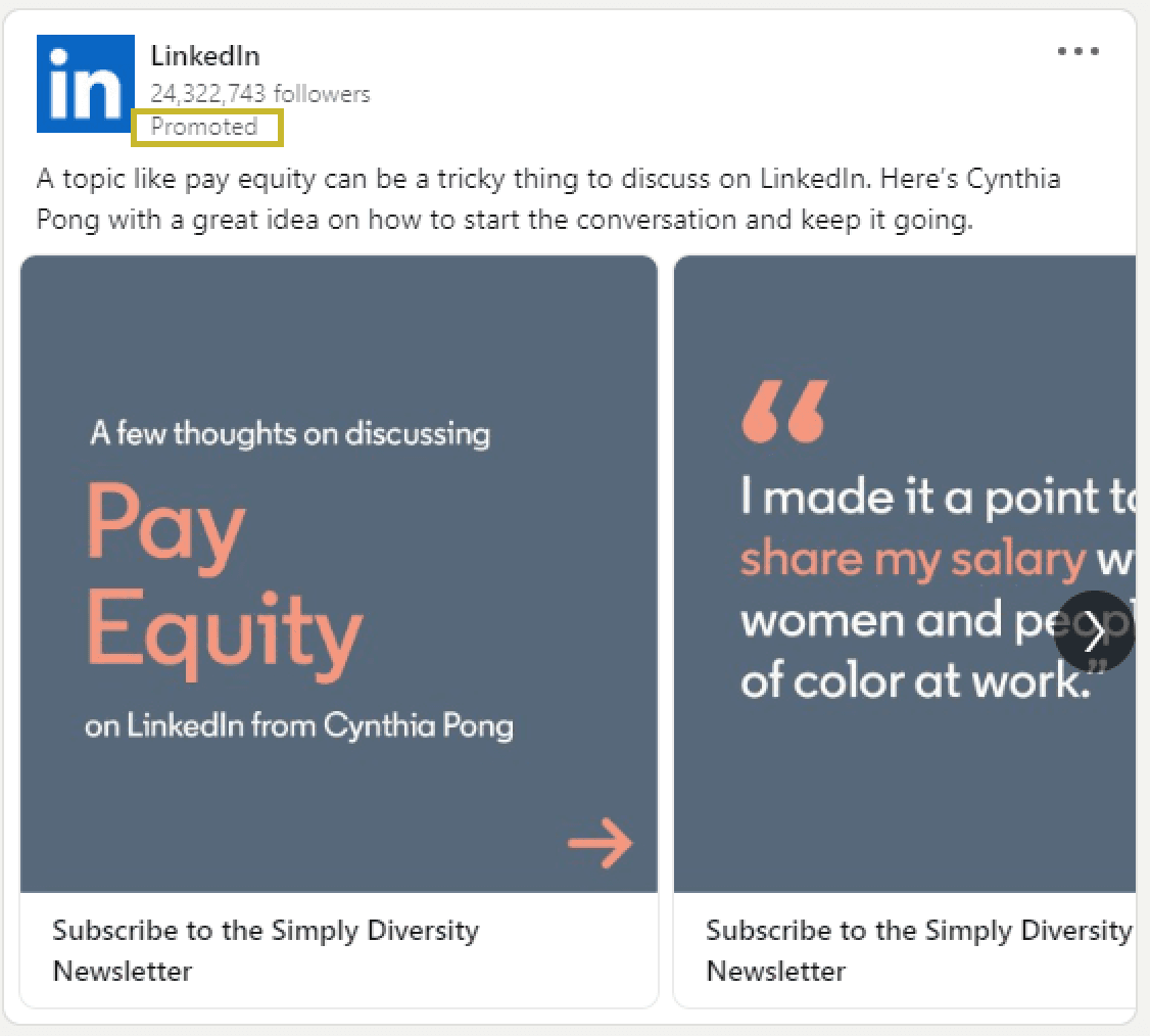 LinkedIn ad example