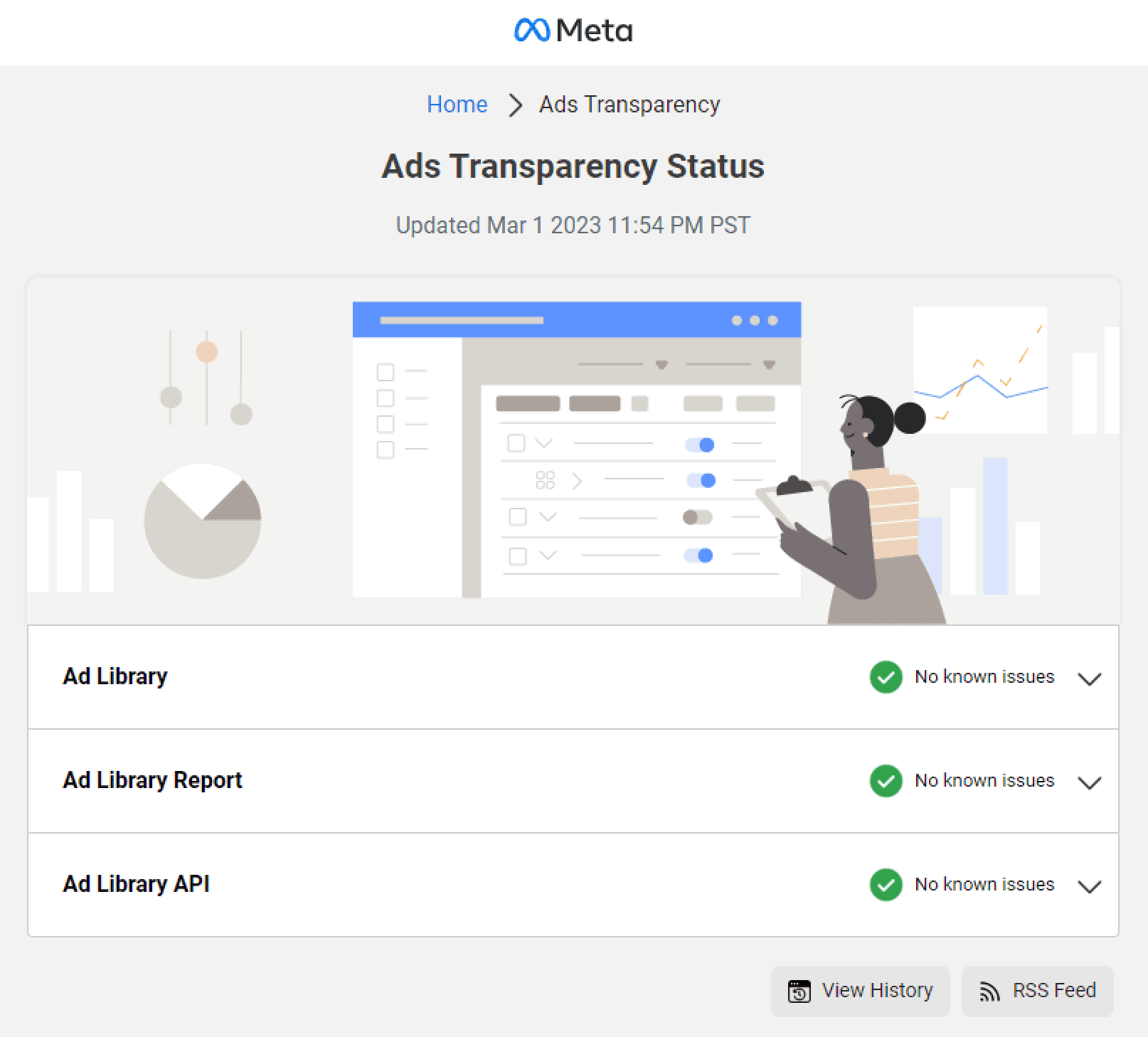 Ad Transparency Status Page