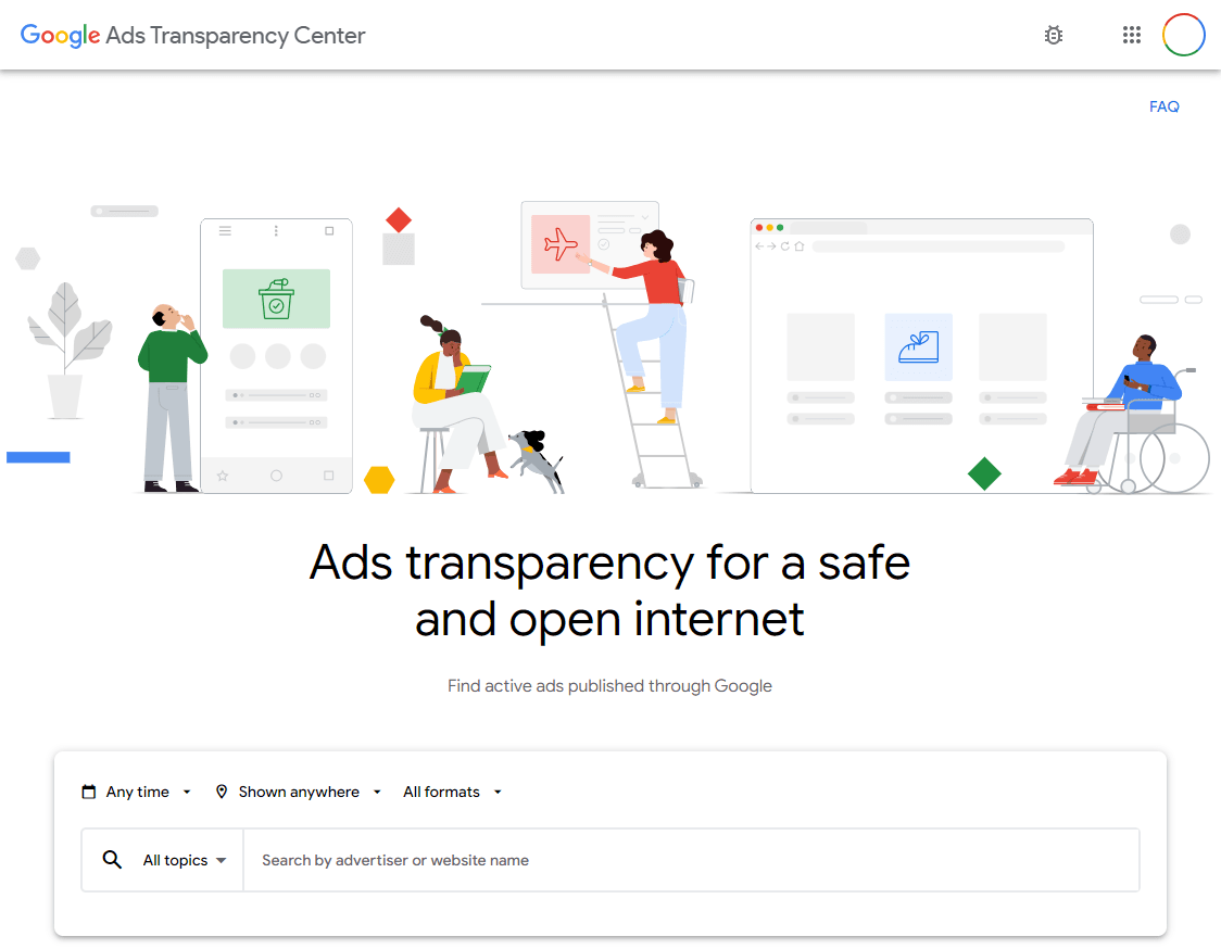 Google Ad Transparency Center Search Page