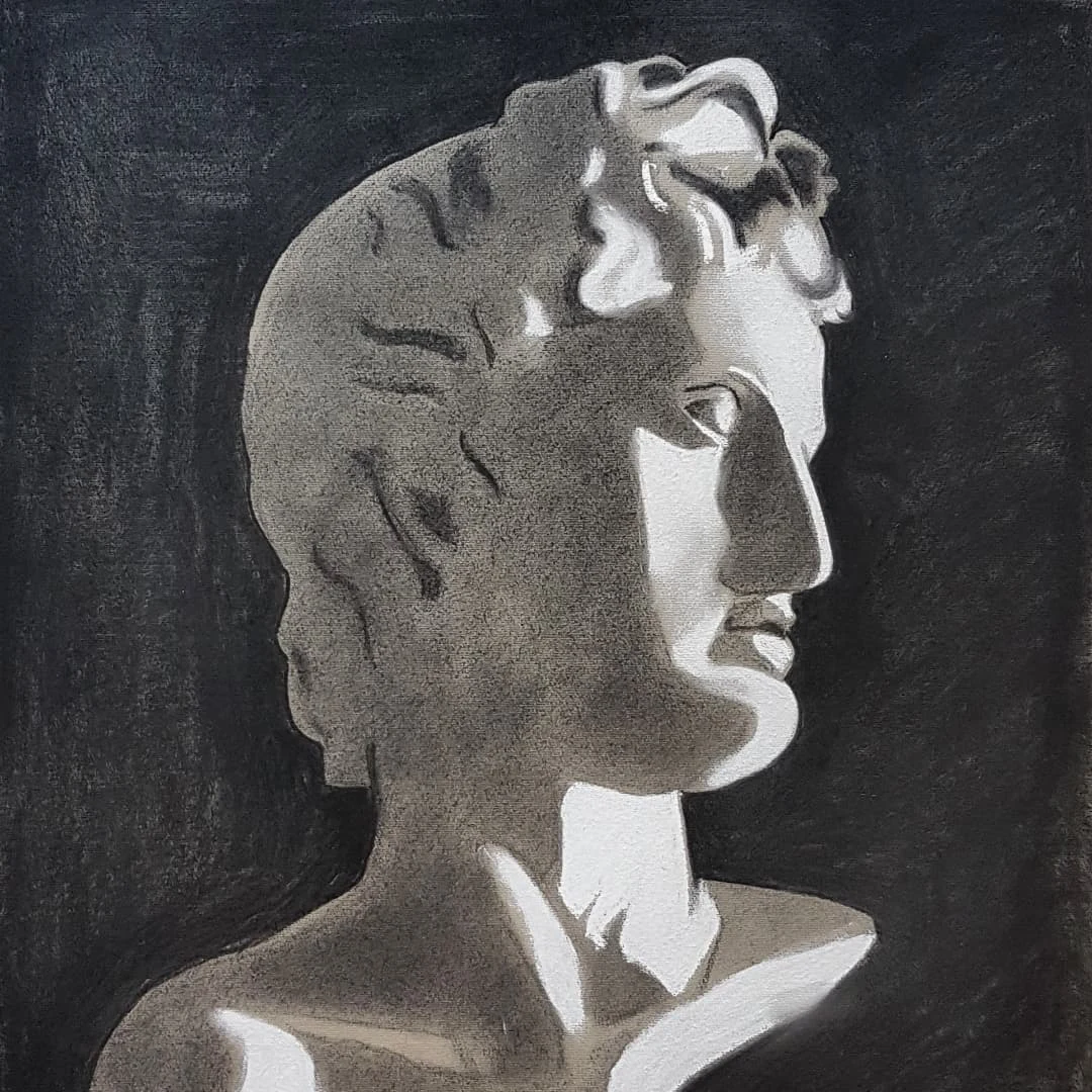 Houtskool schets beeld