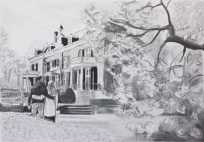 Houtskool trouwkaart