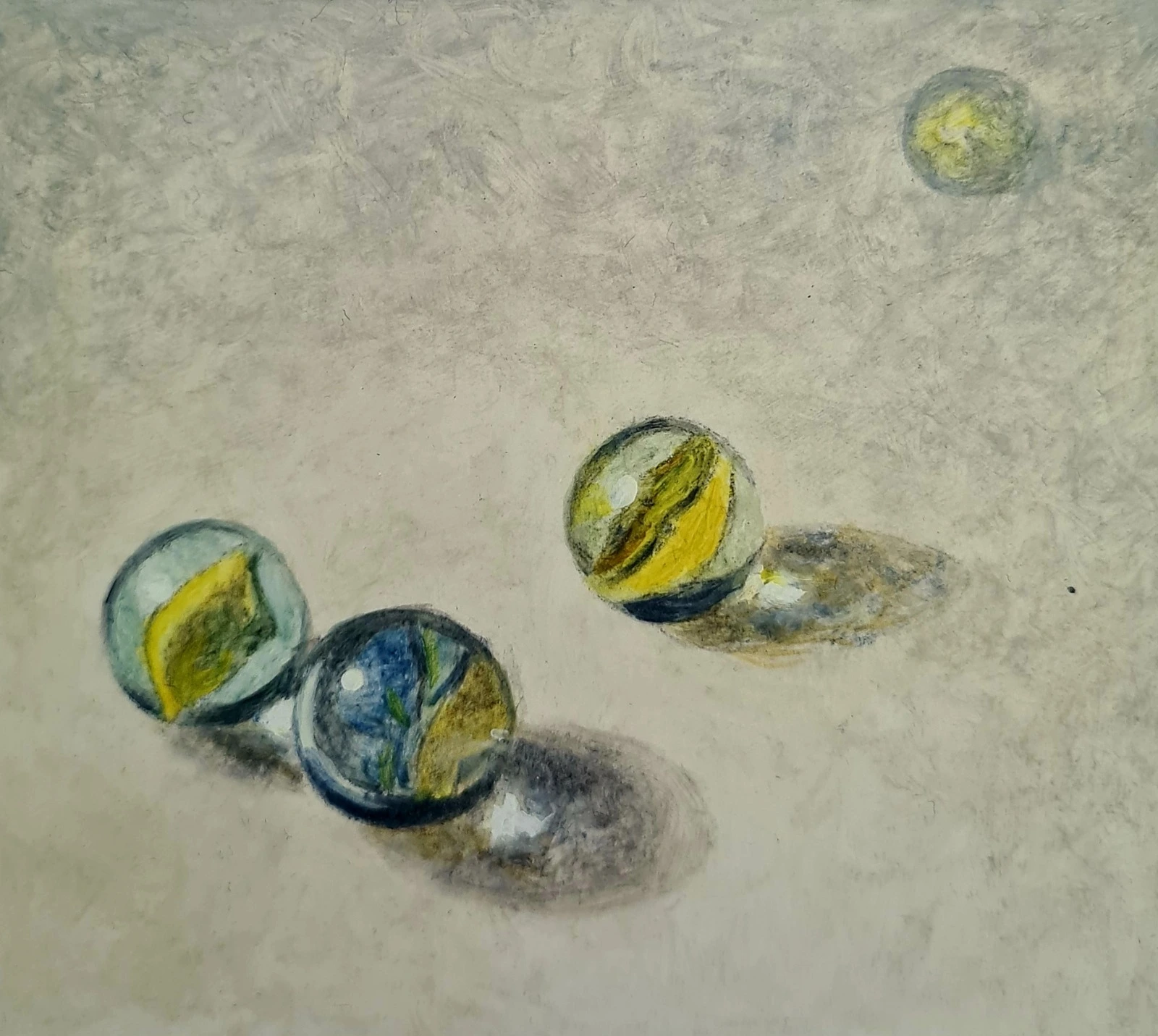 Knikkers geschilderd olieverf