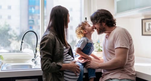 family in the kitchen