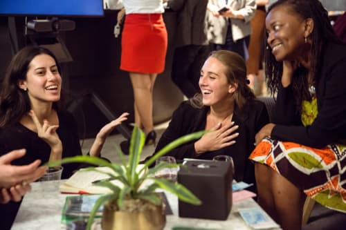 Women interacting at Ethos' Speed Sipping event in San Francisco 