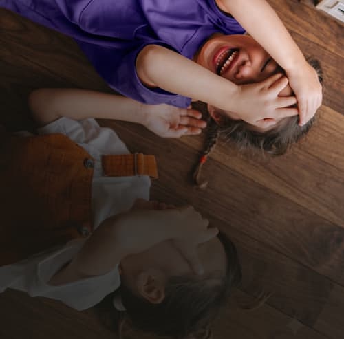 Kids covering faces