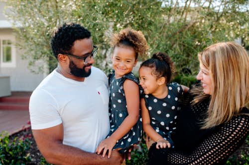 family laughing together