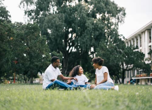 family laughing together