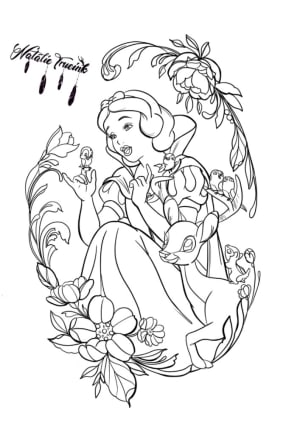 Image of Snow White - just outside of a5 size. Full colour