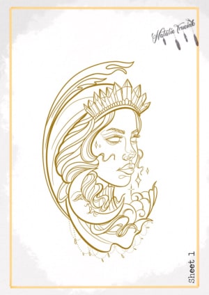 Image of Mystic Woman- within a5 , colour or black and grey
