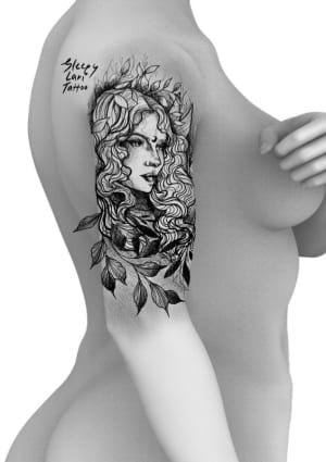 Image of Lady face with ivy 