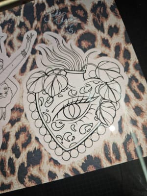 Image of Leopard sacred heart: blackwork