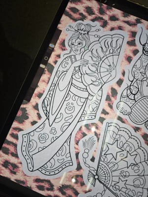 Image of Kimono pinup: colour