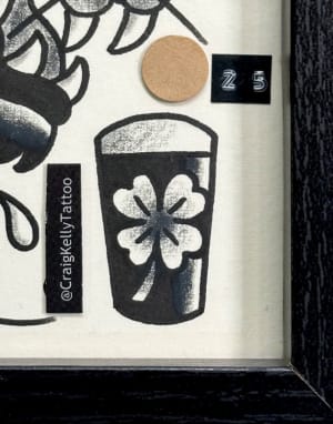 Image of Clover Pint - 4.5 x 2.5 (Colour or Black)
