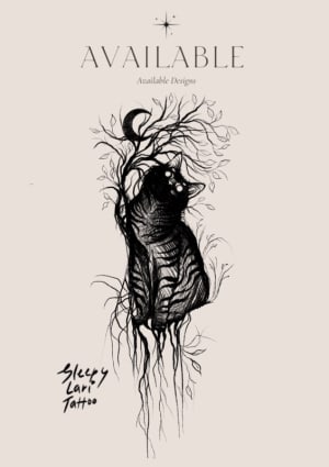 Image of Blackwork cat 